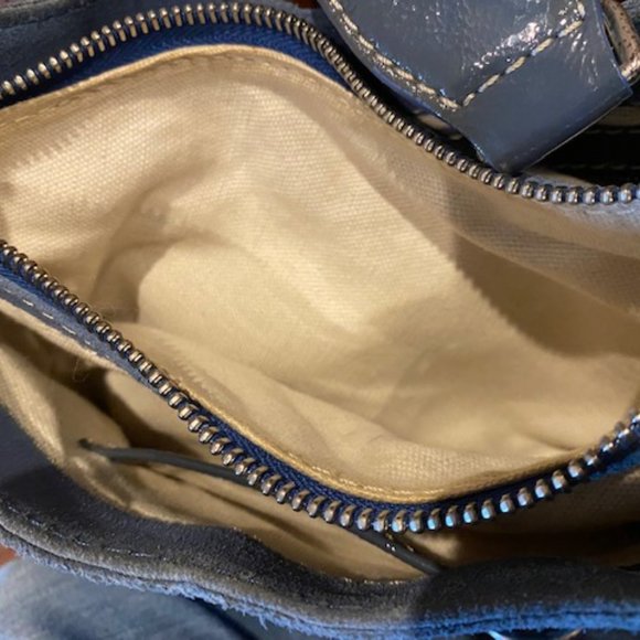 MICHAEL KORS * Medium BLUE SUEDE * multi pocket shoulderbag / purse with DUSTBAG - Picture 12 of 16